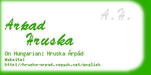 arpad hruska business card